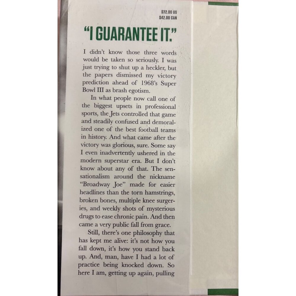Joe Namath All The Way: My Life In Four Quarters Hardcover Large Print Biography - Picture 5 of 11
